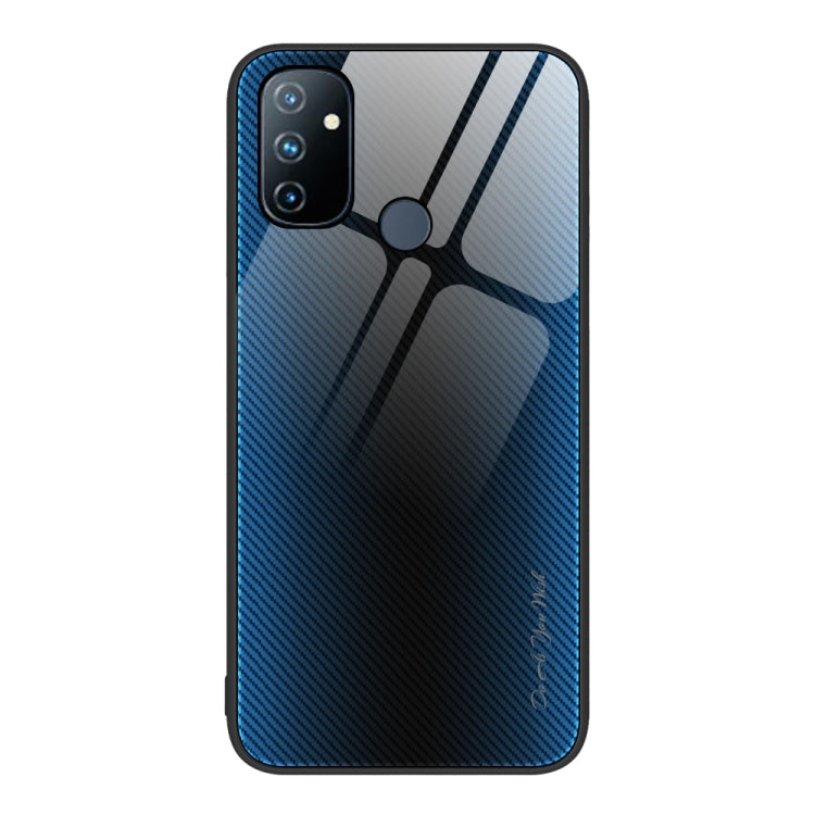 For OnePlus Nord N100 Texture Gradient Glass TPU Phone Case