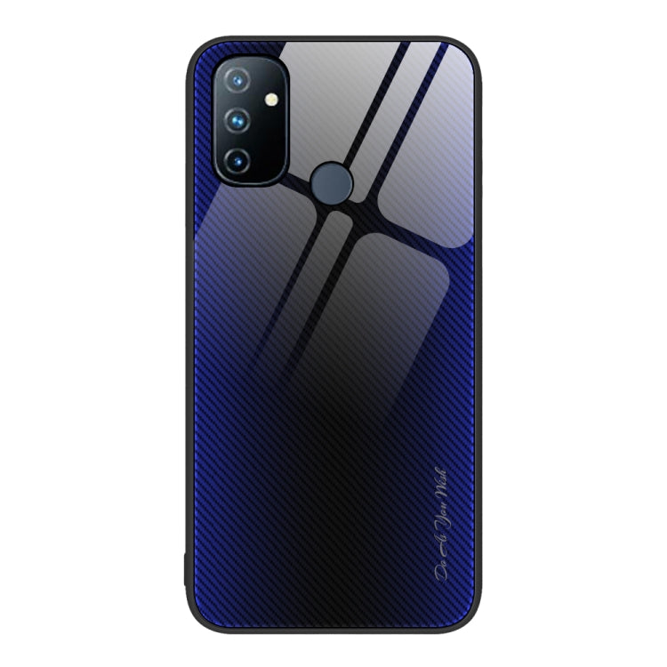 For OnePlus Nord N100 Texture Gradient Glass TPU Phone Case