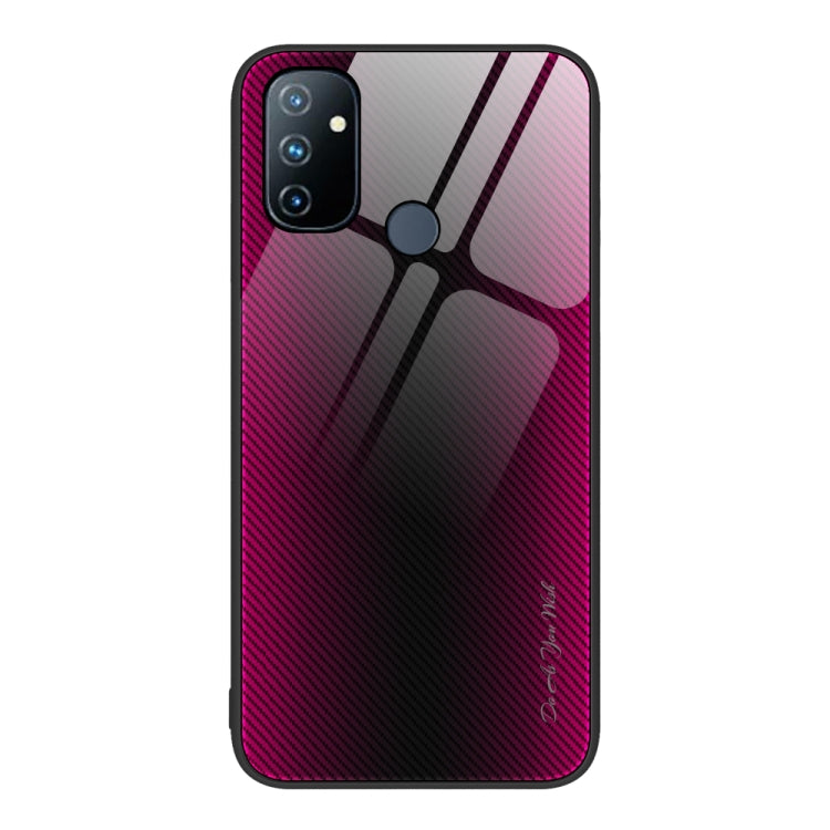 For OnePlus Nord N100 Texture Gradient Glass TPU Phone Case