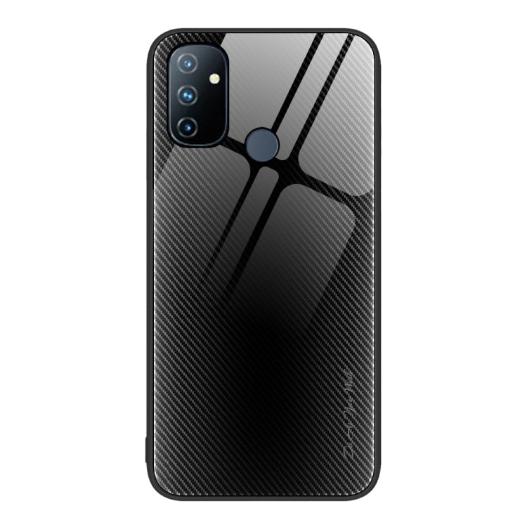 For OnePlus Nord N100 Texture Gradient Glass TPU Phone Case