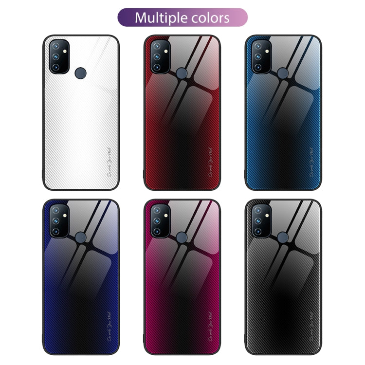 For OnePlus Nord N100 Texture Gradient Glass TPU Phone Case