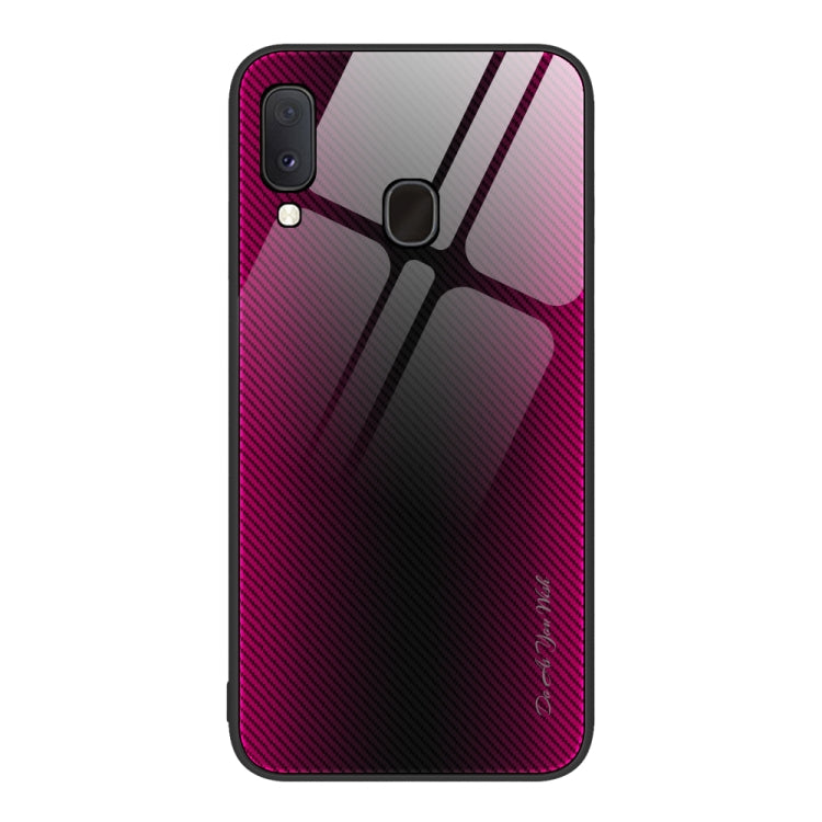 For Samsung Galaxy A20e Texture Gradient Glass TPU Phone Case