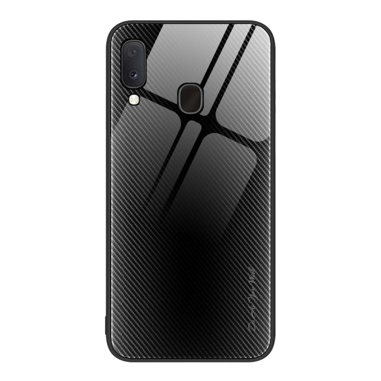 For Samsung Galaxy A20e Texture Gradient Glass TPU Phone Case