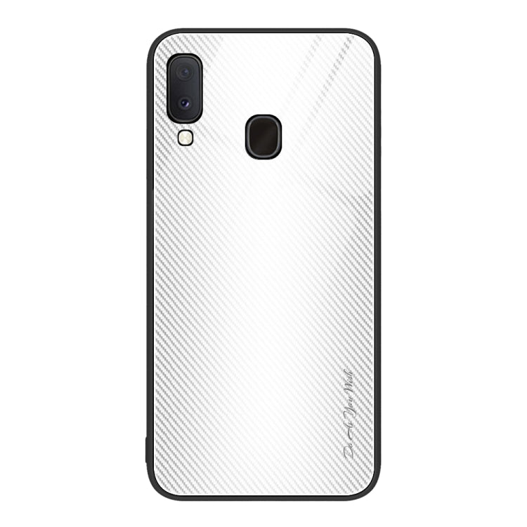 For Samsung Galaxy A20e Texture Gradient Glass TPU Phone Case