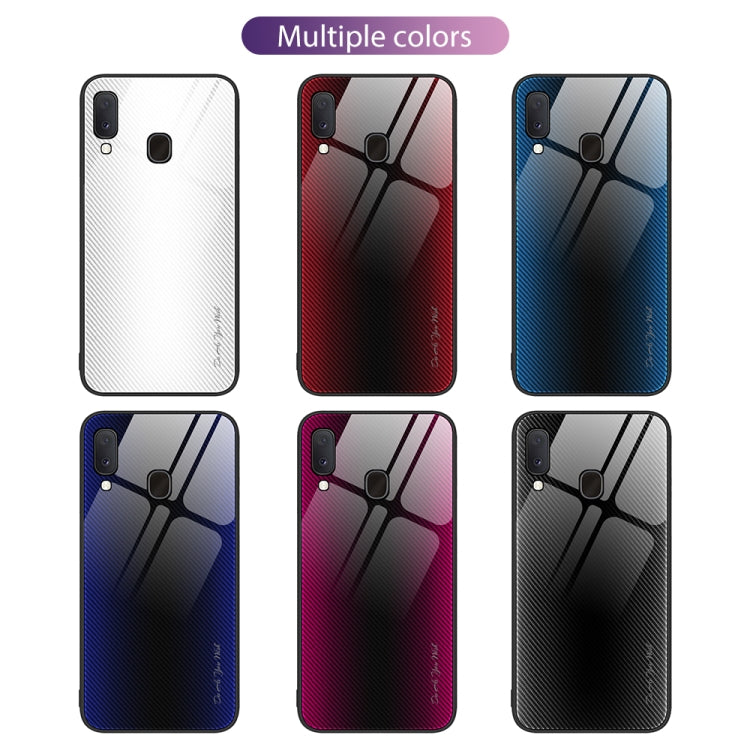 For Samsung Galaxy A20e Texture Gradient Glass TPU Phone Case