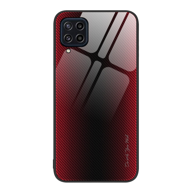 For Samsung Galaxy M32 Texture Gradient Glass TPU Phone Case