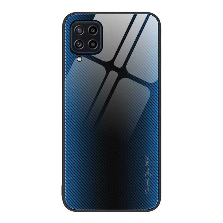 For Samsung Galaxy M32 Texture Gradient Glass TPU Phone Case