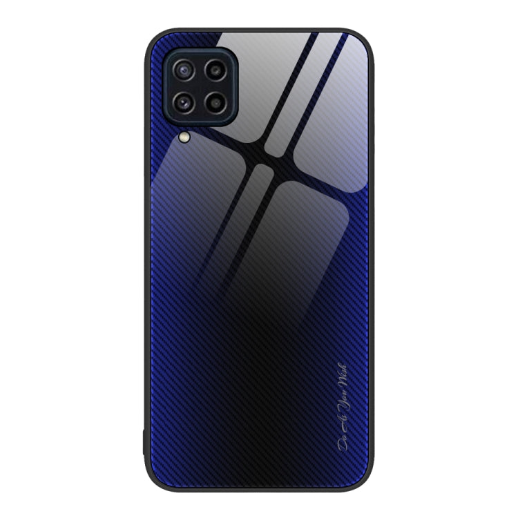 For Samsung Galaxy M32 Texture Gradient Glass TPU Phone Case