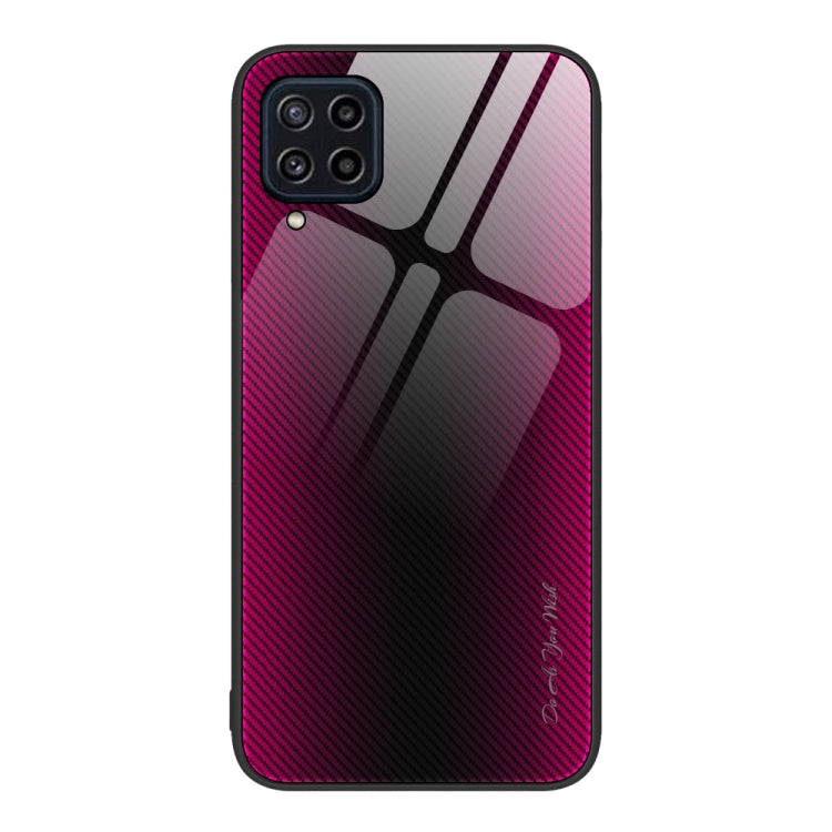 For Samsung Galaxy M32 Texture Gradient Glass TPU Phone Case