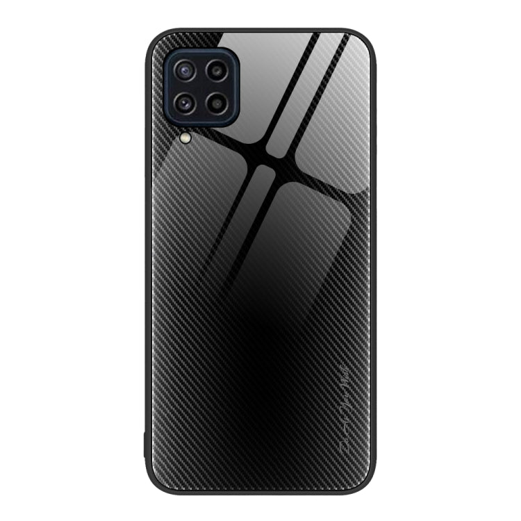 For Samsung Galaxy M32 Texture Gradient Glass TPU Phone Case