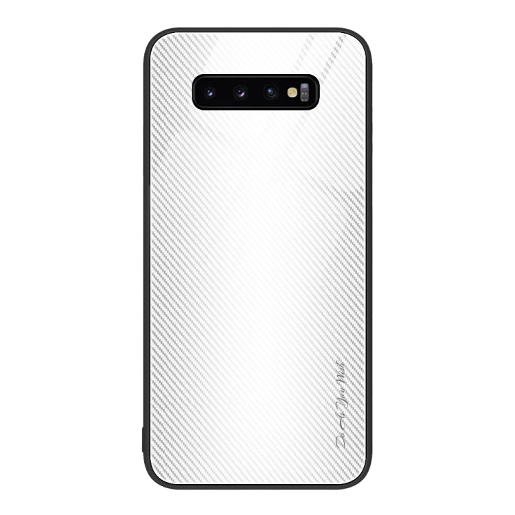 For Samsung Galaxy S10+ Texture Gradient Glass TPU Phone Case