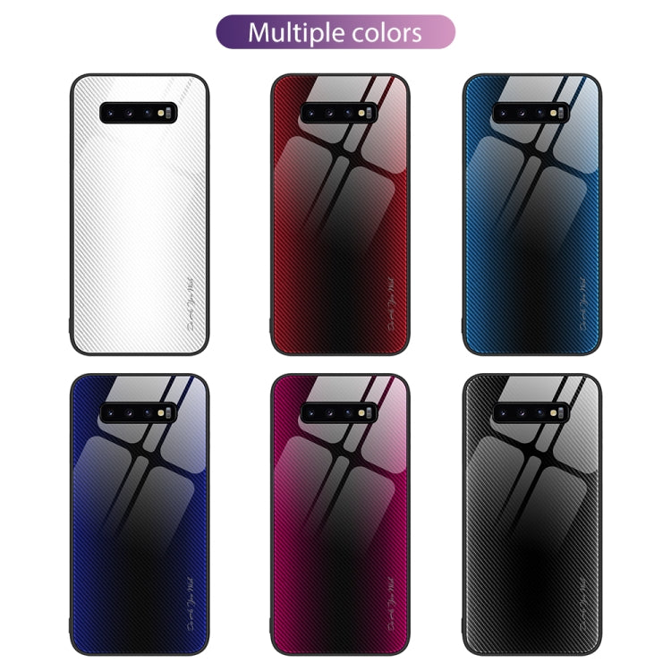 For Samsung Galaxy S10+ Texture Gradient Glass TPU Phone Case