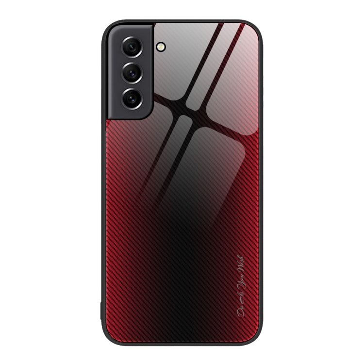 For Samsung Galaxy S21 5G Texture Gradient Glass TPU Phone Case