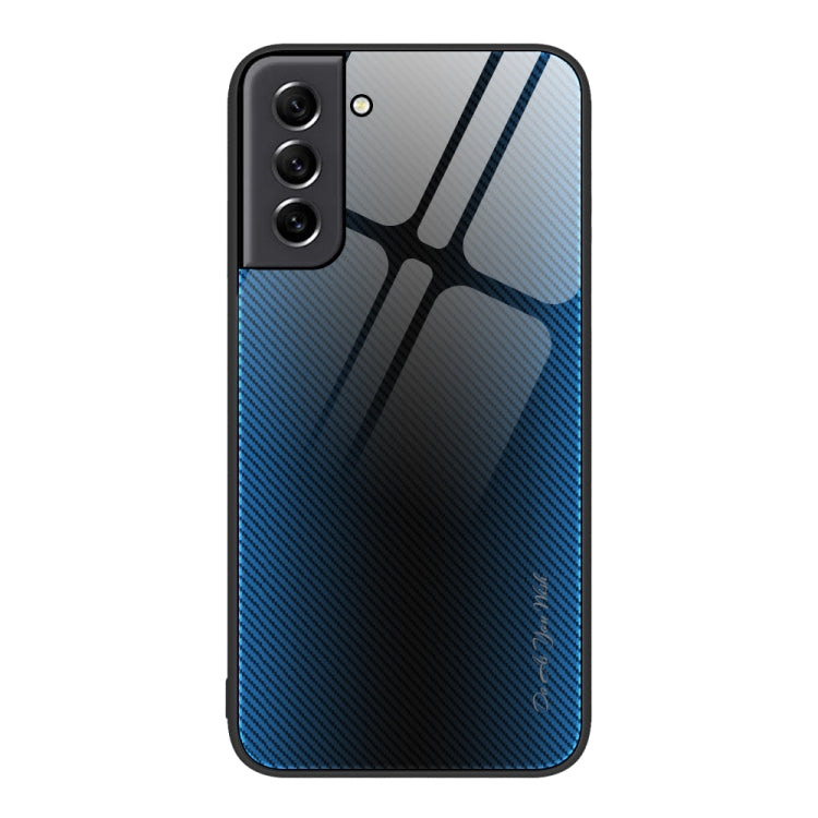 For Samsung Galaxy S21 5G Texture Gradient Glass TPU Phone Case