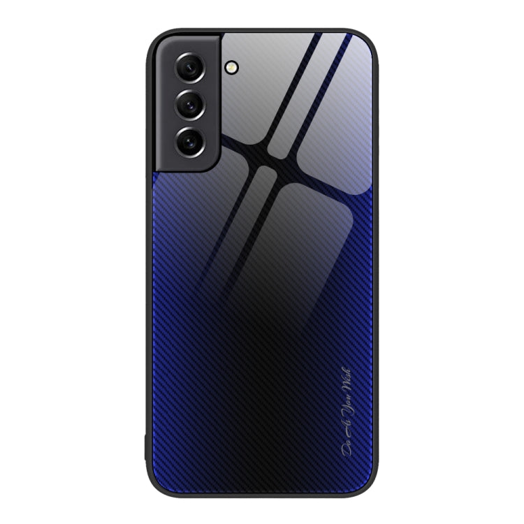 For Samsung Galaxy S21 5G Texture Gradient Glass TPU Phone Case