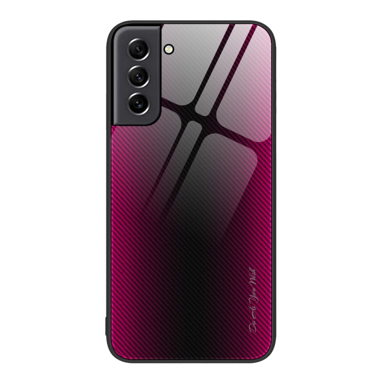 For Samsung Galaxy S21 5G Texture Gradient Glass TPU Phone Case