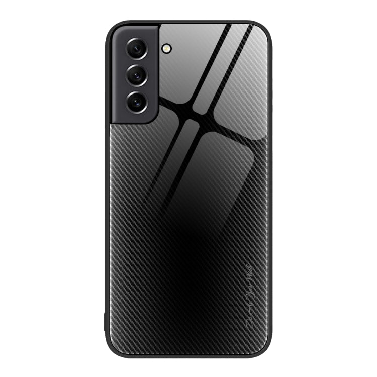 For Samsung Galaxy S21 5G Texture Gradient Glass TPU Phone Case