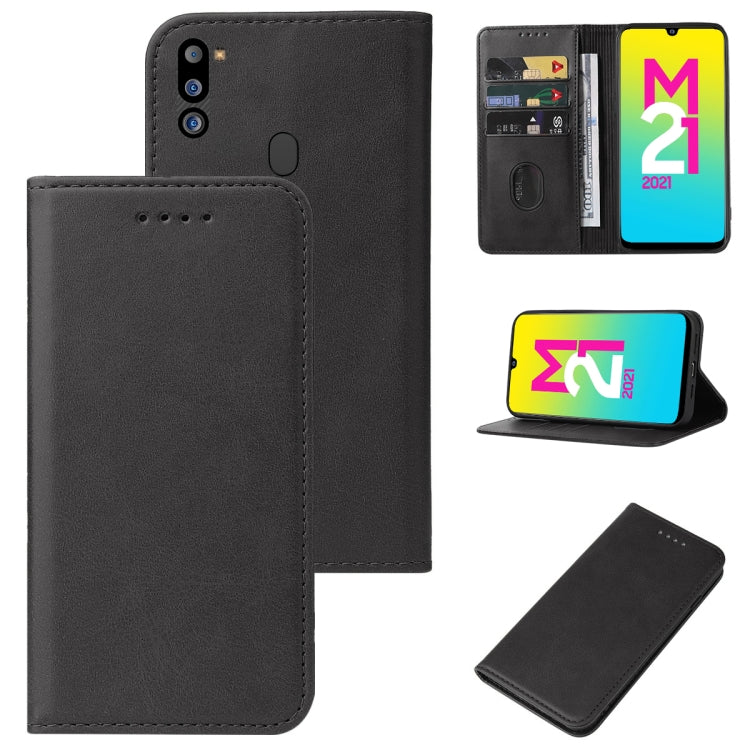 For Samsung Galaxy M21 2021 Magnetic Closure Leather Phone Case