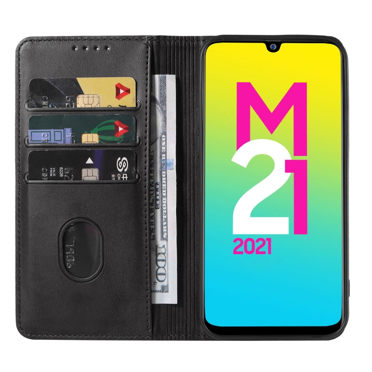 For Samsung Galaxy M21 2021 Magnetic Closure Leather Phone Case