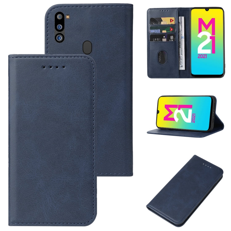 For Samsung Galaxy M21 2021 Magnetic Closure Leather Phone Case