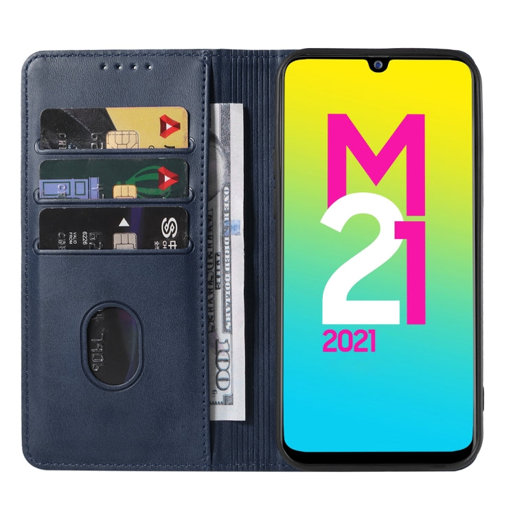 For Samsung Galaxy M21 2021 Magnetic Closure Leather Phone Case