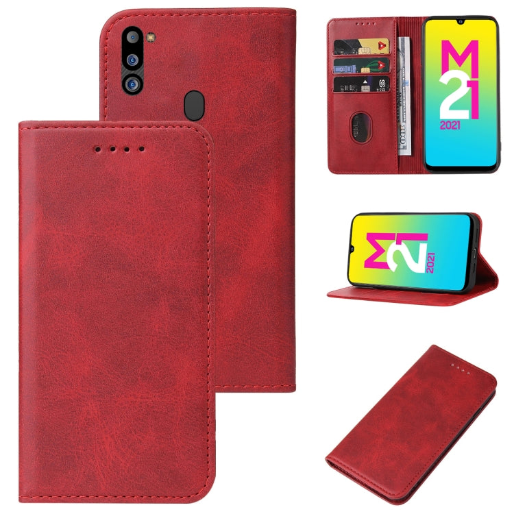 For Samsung Galaxy M21 2021 Magnetic Closure Leather Phone Case