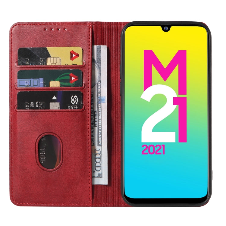For Samsung Galaxy M21 2021 Magnetic Closure Leather Phone Case
