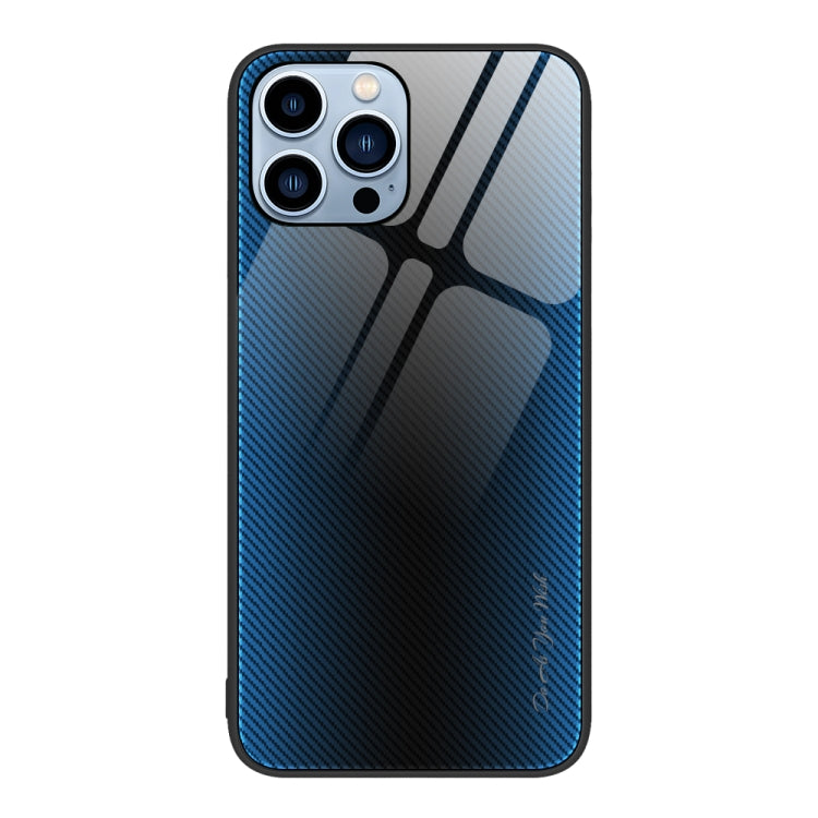 For iPhone 13 Pro Max Texture Gradient Glass TPU Phone Case