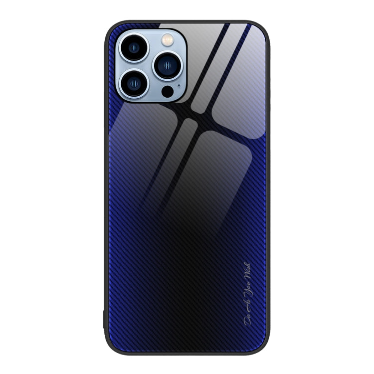 For iPhone 13 Pro Max Texture Gradient Glass TPU Phone Case