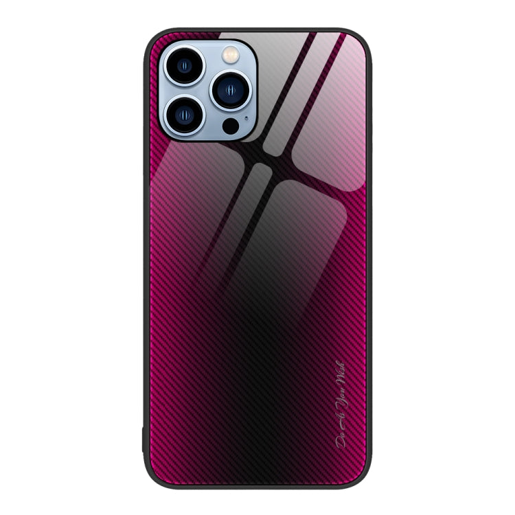 For iPhone 13 Pro Max Texture Gradient Glass TPU Phone Case