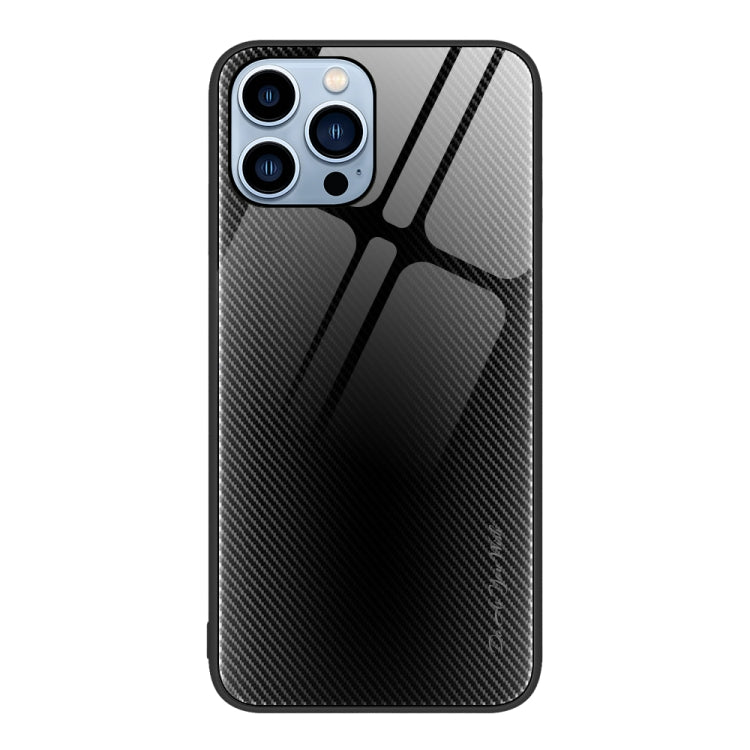 For iPhone 13 Pro Max Texture Gradient Glass TPU Phone Case