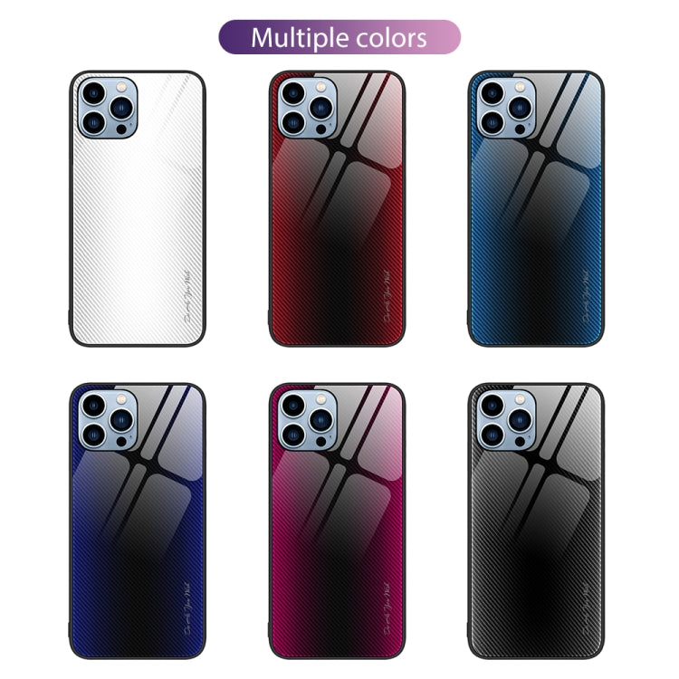 For iPhone 13 Pro Max Texture Gradient Glass TPU Phone Case