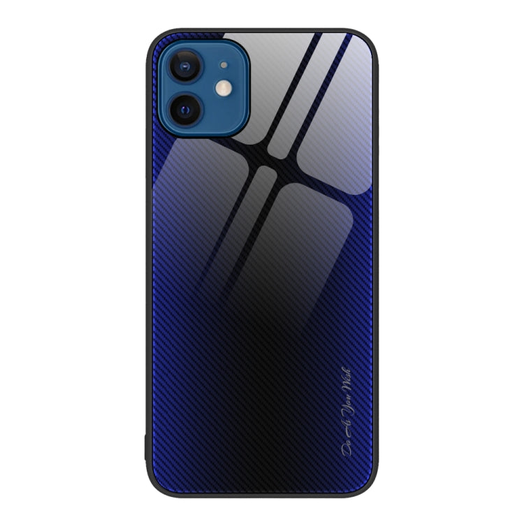 For iPhone 12 / 12 Pro Texture Gradient Glass TPU Phone Case