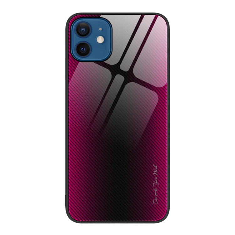 For iPhone 12 / 12 Pro Texture Gradient Glass TPU Phone Case
