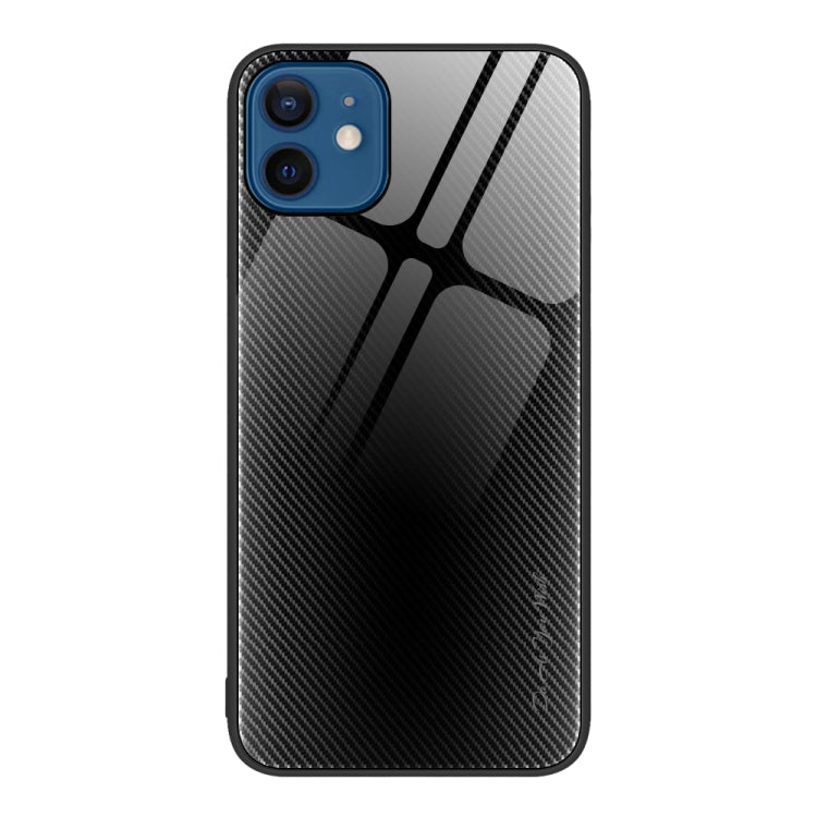 For iPhone 12 / 12 Pro Texture Gradient Glass TPU Phone Case