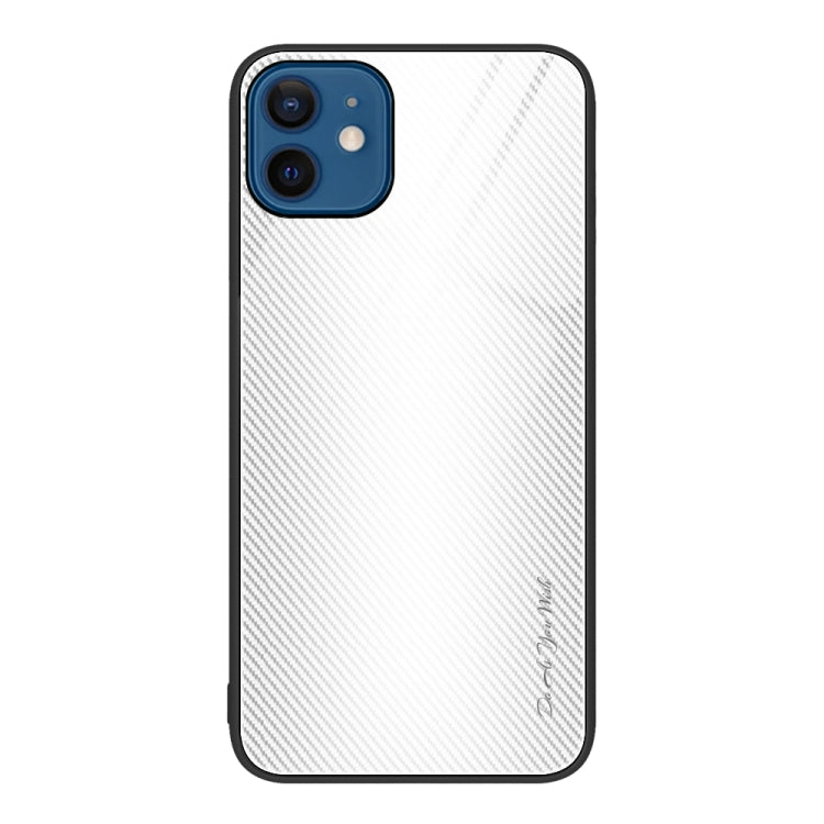 For iPhone 12 / 12 Pro Texture Gradient Glass TPU Phone Case