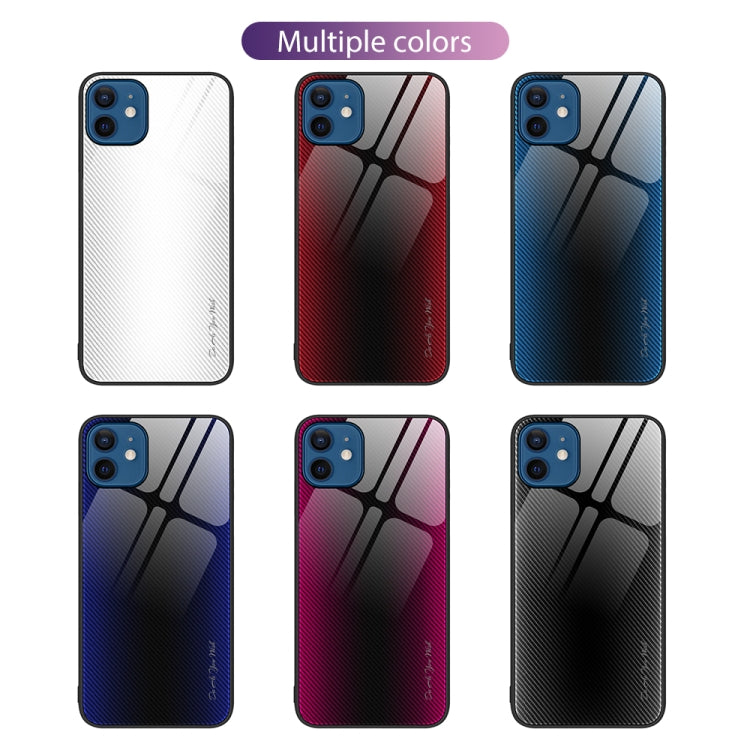 For iPhone 12 / 12 Pro Texture Gradient Glass TPU Phone Case