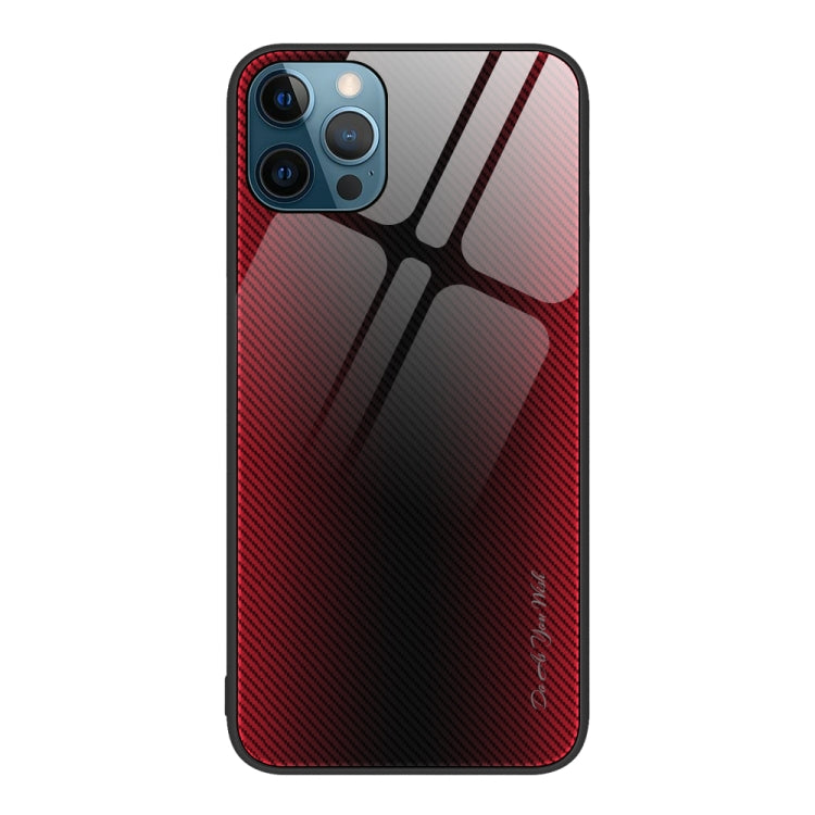 For iPhone 12 Pro Max Texture Gradient Glass TPU Phone Case