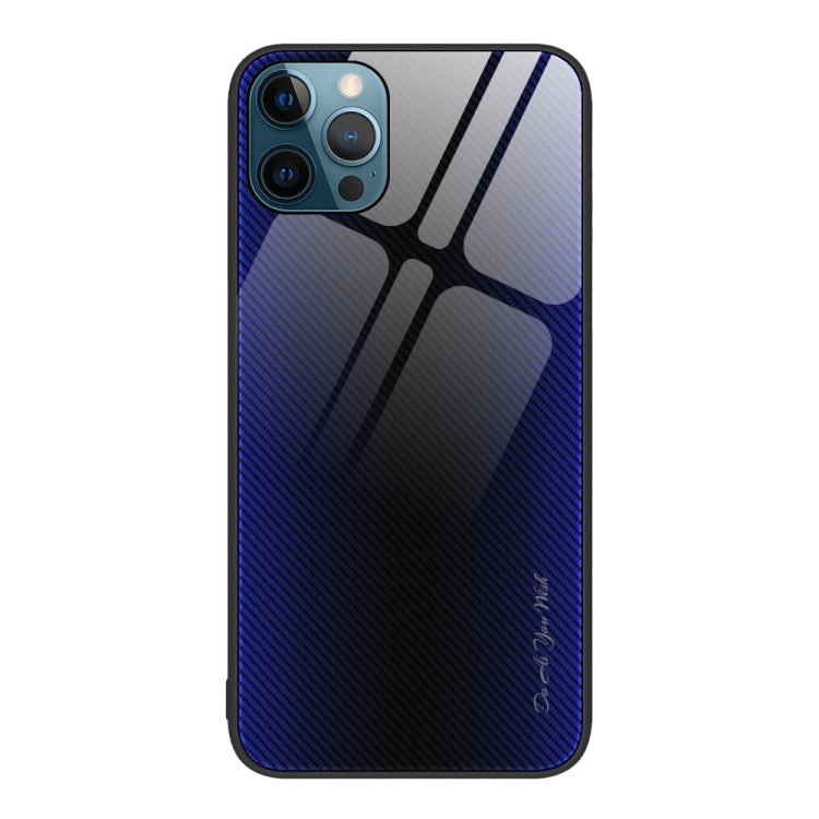 For iPhone 12 Pro Max Texture Gradient Glass TPU Phone Case