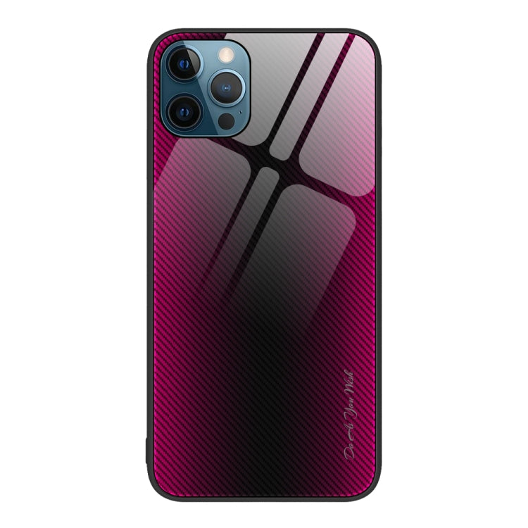 For iPhone 12 Pro Max Texture Gradient Glass TPU Phone Case