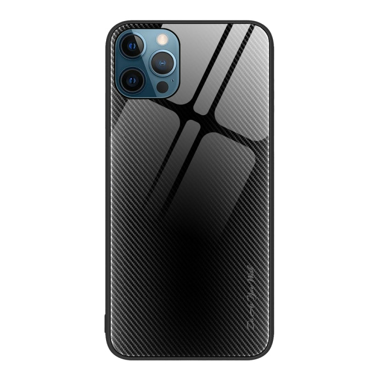 For iPhone 12 Pro Max Texture Gradient Glass TPU Phone Case