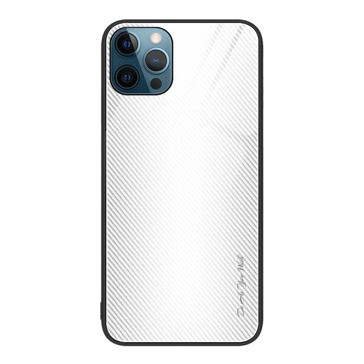 For iPhone 12 Pro Max Texture Gradient Glass TPU Phone Case