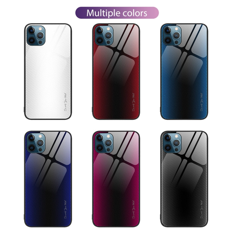 For iPhone 12 Pro Max Texture Gradient Glass TPU Phone Case