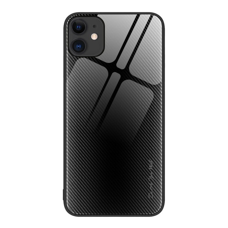 For iPhone 11 Texture Gradient Glass TPU Phone Case