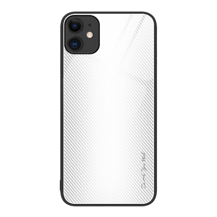 For iPhone 11 Texture Gradient Glass TPU Phone Case