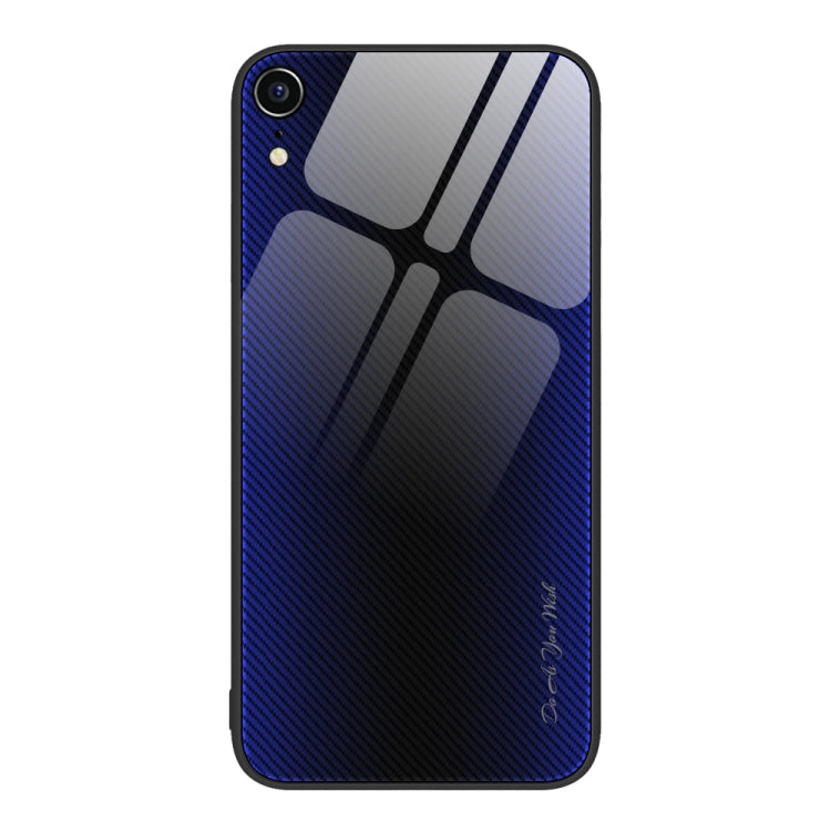 For iPhone XR Texture Gradient Glass TPU Phone Case