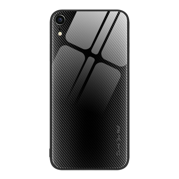 For iPhone XR Texture Gradient Glass TPU Phone Case