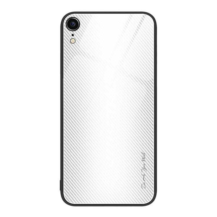 For iPhone XR Texture Gradient Glass TPU Phone Case