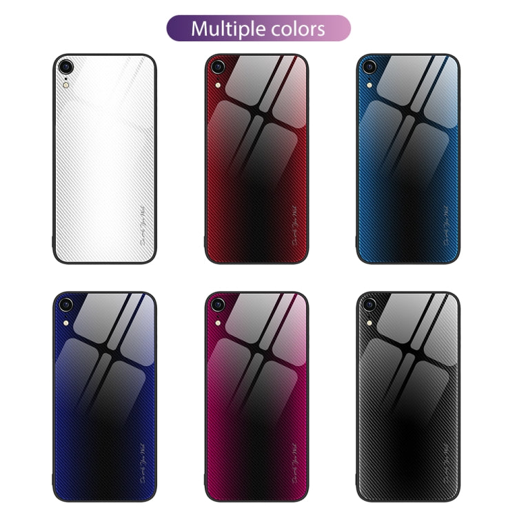 For iPhone XR Texture Gradient Glass TPU Phone Case