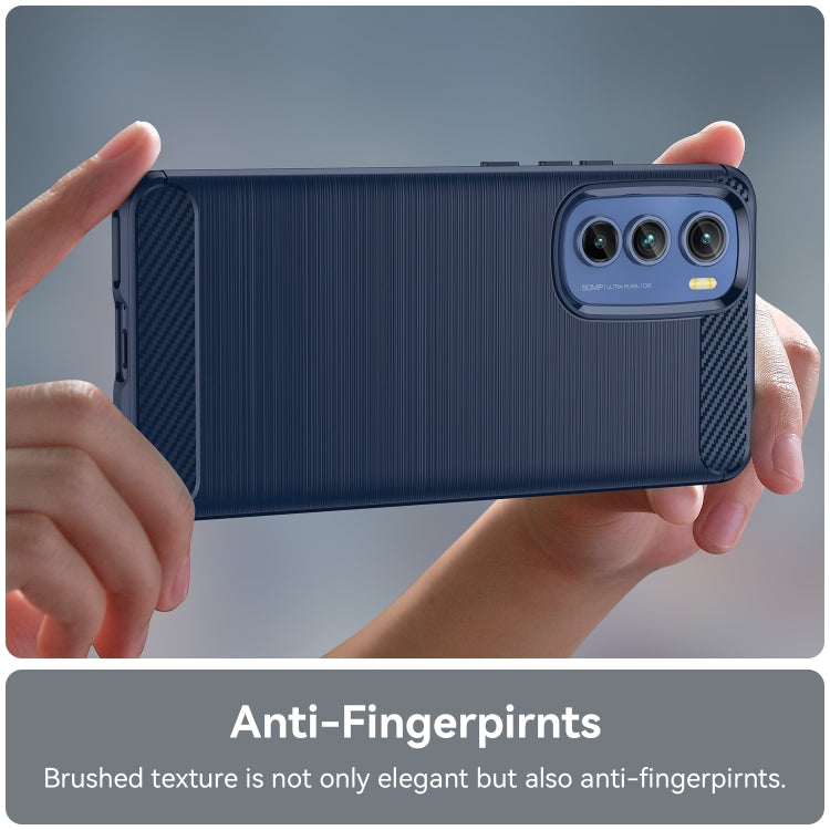 For Motorola Edge 30 Brushed Texture Carbon Fiber TPU Phone Case
